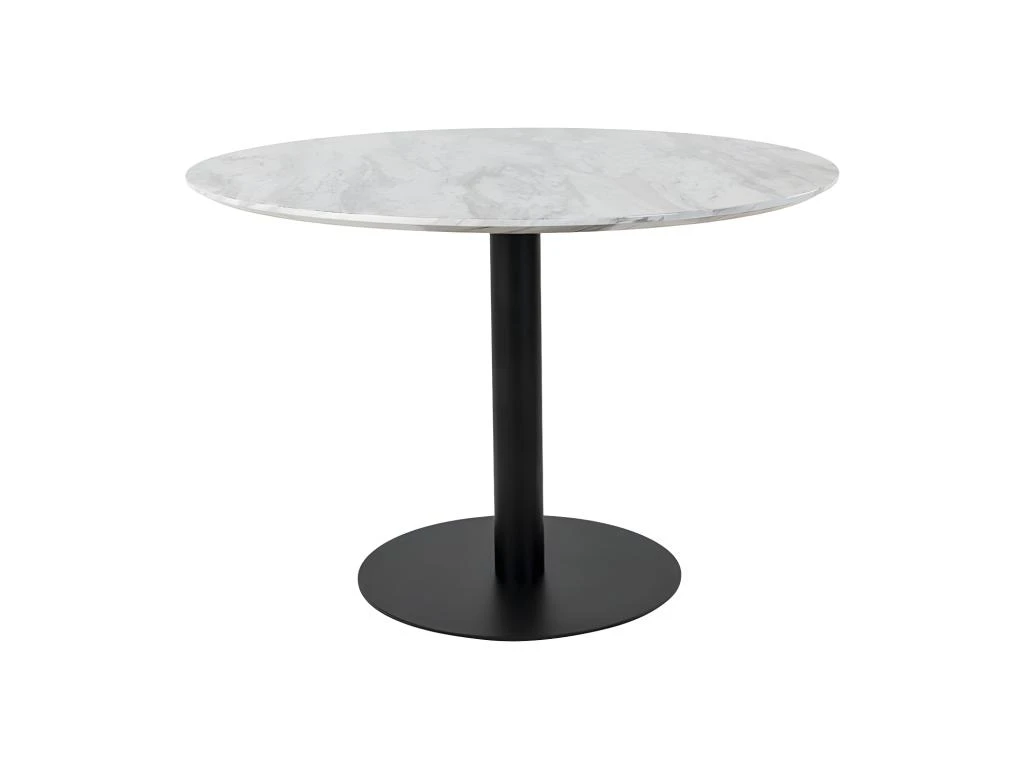 Bolzano - Table à Manger Ronde Effet Marbre ø110cm - Couleur - Blanc 1 Bolzano - Table à Manger Ronde Effet Marbre ø110cm - Couleur - Blanc
