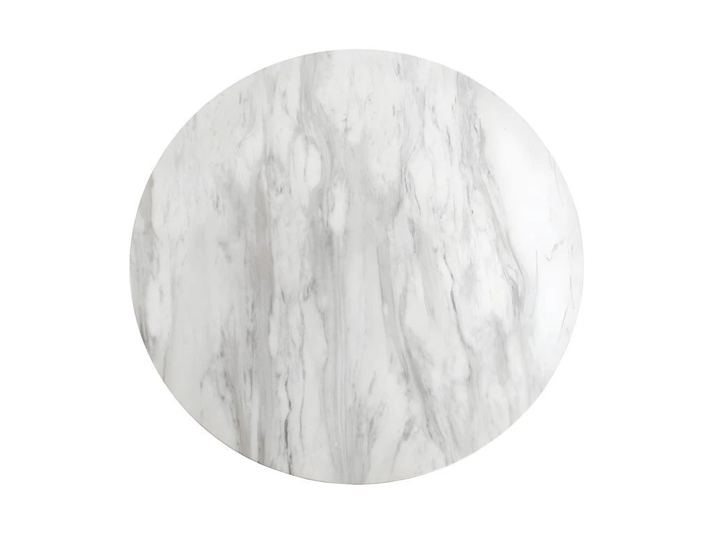 Bolzano - Table à Manger Ronde Effet Marbre ø110cm - Couleur - Blanc 3 Bolzano - Table à Manger Ronde Effet Marbre ø110cm - Couleur - Blanc – Image 3