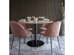 Bolzano - Table à Manger Ronde Effet Marbre ø110cm - Couleur - Blanc 15 Bolzano - Table à Manger Ronde Effet Marbre ø110cm - Couleur - Blanc -Mobilier De Restaurant table a manger 13297791