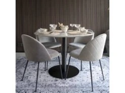 Bolzano - Table à Manger Ronde Effet Marbre ø110cm - Couleur - Blanc 17 Bolzano - Table à Manger Ronde Effet Marbre ø110cm - Couleur - Blanc -Mobilier De Restaurant table a manger 13297795