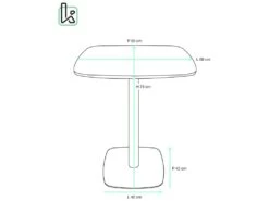 Table Bistrot Design Plateau Carré Pied Fixe SILA (Blanc & Chêne) -Mobilier De Restaurant table a manger 13435829