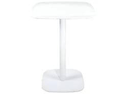 Table Bistrot Design Plateau Carré Pied Fixe SILA (Blanc)