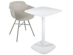 Table Bistrot Design Plateau Carré Pied Fixe SILA (Blanc) 6 Table Bistrot Design Plateau Carré Pied Fixe SILA (Blanc) -Mobilier De Restaurant table a manger 13435835