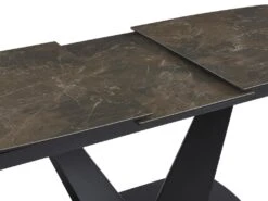 Table à Manger Extensible 6 à 8 Couverts En Céramique Et Métal - Effet Marbre Marron Et Noir - DONOTI 19 Table à Manger Extensible 6 à 8 Couverts En Céramique Et Métal - Effet Marbre Marron Et Noir - DONOTI -Mobilier De Restaurant table a manger 13670193