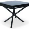 Table Extensible Moderne L90-180cm Liberac Métal Noir Et Bois Noir Mat