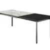 Table à Manger Extensible 4 à 10 Couverts En Céramique Et Métal - Effet Marbre Gris Et Noir - CARMONI