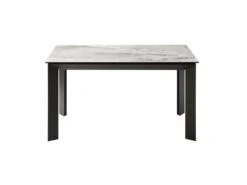 Table à Manger Extensible 4 à 10 Couverts En Céramique Et Métal - Effet Marbre Gris Et Noir - CARMONI -Mobilier De Restaurant table a manger 14290647