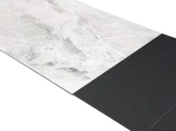 Table à Manger Extensible 4 à 10 Couverts En Céramique Et Métal - Effet Marbre Gris Et Noir - CARMONI -Mobilier De Restaurant table a manger 14290655