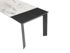 Table à Manger Extensible 4 à 10 Couverts En Céramique Et Métal - Effet Marbre Gris Et Noir - CARMONI -Mobilier De Restaurant table a manger 14290659