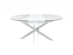 Table à Manger Extensible 4 à 8 Couverts En Céramique Et Métal - Effet Marbre Blanc - MELBI 12 Table à Manger Extensible 4 à 8 Couverts En Céramique Et Métal - Effet Marbre Blanc - MELBI -Mobilier De Restaurant table a manger 14290677