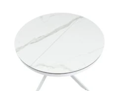 Table à Manger Extensible 4 à 8 Couverts En Céramique Et Métal - Effet Marbre Blanc - MELBI 14 Table à Manger Extensible 4 à 8 Couverts En Céramique Et Métal - Effet Marbre Blanc - MELBI -Mobilier De Restaurant table a manger 14290685