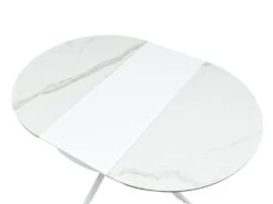 Table à Manger Extensible 4 à 8 Couverts En Céramique Et Métal - Effet Marbre Blanc - MELBI 17 Table à Manger Extensible 4 à 8 Couverts En Céramique Et Métal - Effet Marbre Blanc - MELBI -Mobilier De Restaurant table a manger 14290691