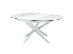 Table à Manger Extensible 4 à 8 Couverts En Céramique Et Métal - Effet Marbre Blanc - MELBI 13 Table à Manger Extensible 4 à 8 Couverts En Céramique Et Métal - Effet Marbre Blanc - MELBI -Mobilier De Restaurant table a manger 14290695