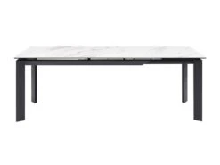 Table à Manger Extensible 6 à 8 Couverts En Céramique Et Métal - Effet Marbre Blanc Et Noir - DAXELA -Mobilier De Restaurant table a manger 14290743