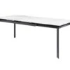 Table à Manger Extensible 6 à 8 Couverts En Céramique Et Métal - Effet Marbre Blanc Et Noir - DAXELA