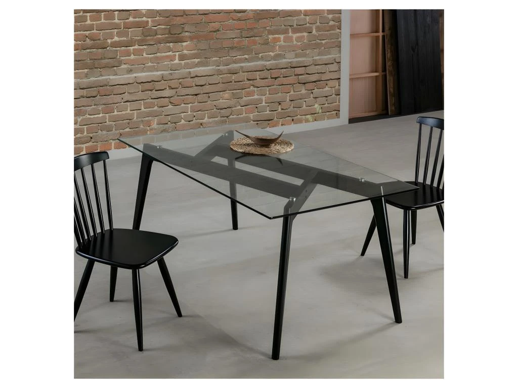 Table De Repas Verre/Noir - SAMBA 2 Table De Repas Verre/Noir - SAMBA – Image 2