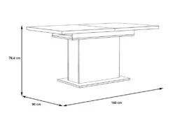 Table Extensible 160 à 200 Cm Blanc Mat Et Décor Bois Clair - LEANE -Mobilier De Restaurant table a manger 14438085