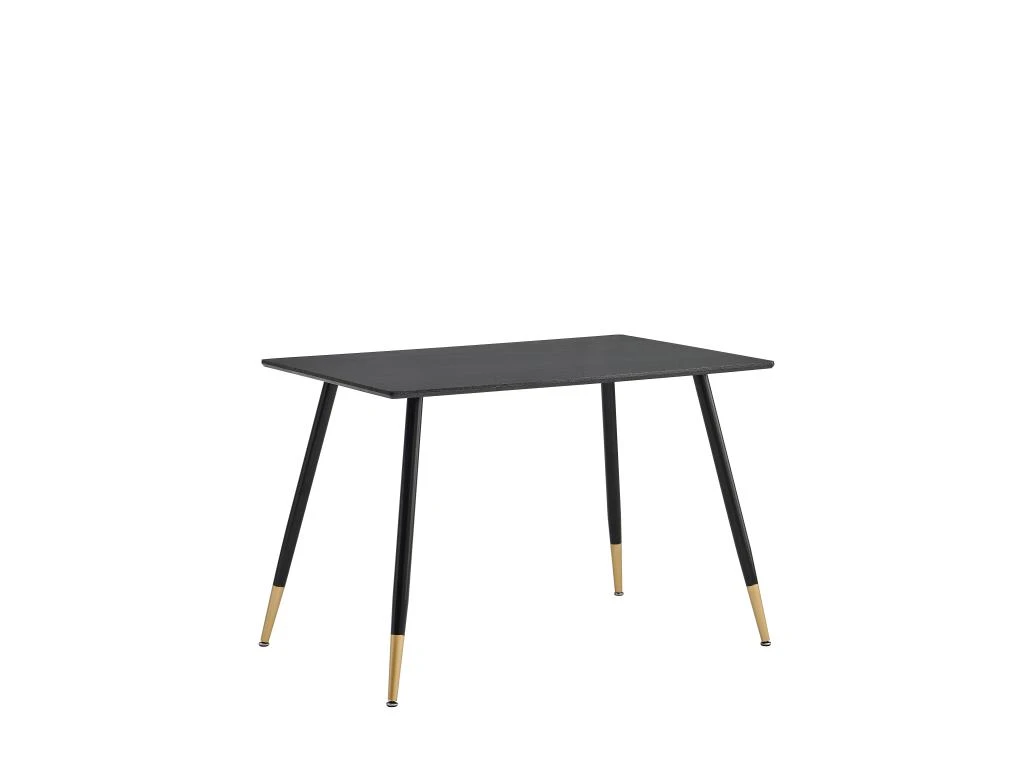 URBAN MEUBLE Table De Salle à Manger Rectangulaire Rétro Chic Noir Piedment Doré 110*70*75CM 2 URBAN MEUBLE Table De Salle à Manger Rectangulaire Rétro Chic Noir Piedment Doré 110*70*75CM – Image 2