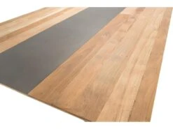 MADISON - Table à Manger Rectangulaire 220x100cm Bois Teck Recyclé Métal Et Pieds Métal Noir -Mobilier De Restaurant table a manger 14657041