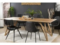 MADISON - Table à Manger Rectangulaire 220x100cm Bois Teck Recyclé Pieds Croisés Teck -Mobilier De Restaurant table a manger 14657077