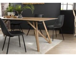 MADISON - Table à Manger Rectangulaire 220x100cm Bois Teck Recyclé Pieds Croisés Teck -Mobilier De Restaurant table a manger 14657079