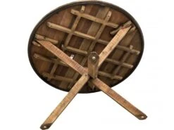 ALIDA - Table à Manger Ronde Marron 130x130cm Pieds Croisés Teck Recyclé Acacia Mahogany Recyclé -Mobilier De Restaurant table a manger 14657159