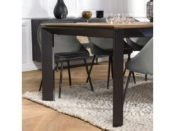 MADISON - Table à Manger Rectangulaire Extensible 220/320cm Bois Teck Recyclé Pieds Métal Noir -Mobilier De Restaurant table a manger 14694615