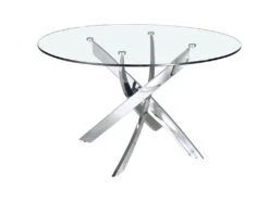 Table à Manger Courbée En Acier Et Verre 1061 ANGEL CERDA -Mobilier De Restaurant table a manger 14719049