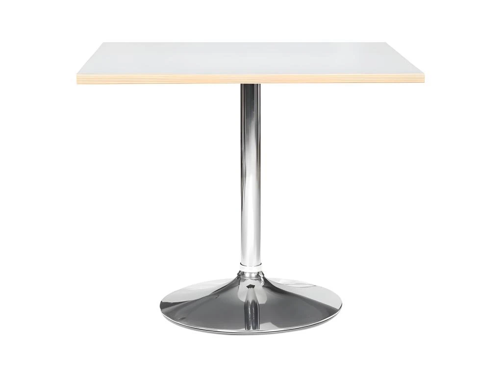 Table De Repas Déco "Horacio" 74cm Argent & Blanc 2 Table De Repas Déco "Horacio" 74cm Argent & Blanc – Image 2