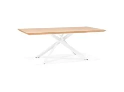 Table à Manger Bois "Laby" 200cm Naturel & Blanc