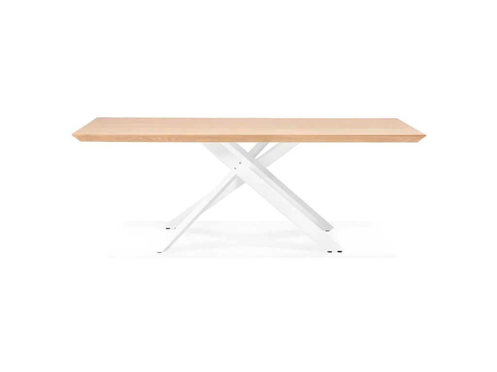 Table à Manger Bois "Laby" 200cm Naturel & Blanc 2 Table à Manger Bois "Laby" 200cm Naturel & Blanc – Image 2