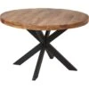 Table De Repas Ronde En Bois "Tibet" 120cm Marron