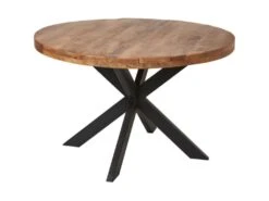 Table De Repas Ronde En Bois "Tibet" 120cm Marron