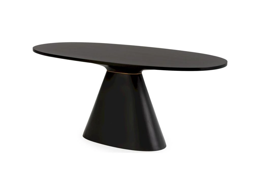 Table De Salle à Manger Bois/Fibre De Verre -- Noir/Doré 1 Table De Salle à Manger Bois/Fibre De Verre -- Noir/Doré