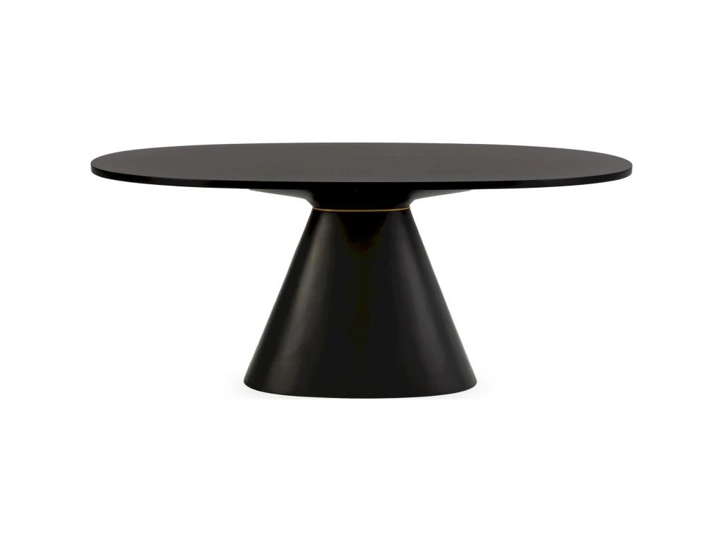 Table De Salle à Manger Bois/Fibre De Verre -- Noir/Doré 2 Table De Salle à Manger Bois/Fibre De Verre -- Noir/Doré – Image 2