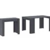 Table Console Extensible Avec Rallonges,jusqu'a 140 Cm, Couleur Grise.