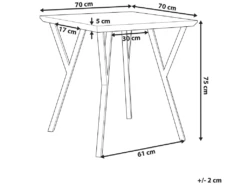 Table 70 X 70 Cm Bois Foncé Et Noir BRAVO -Mobilier De Restaurant table a manger 16223097