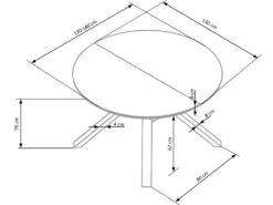 Table à Manger Extensible En Verre 130-180 X 130 X 76 Cm - -Mobilier De Restaurant table a manger 17562805
