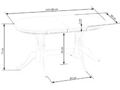 Table à Manger Extensible 150-190 X 90 X 77 Cm - Blanc -Mobilier De Restaurant table a manger 17562987