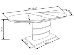 Table à Manger Extensible 140-180 X 90 X 76 Cm - Blanc -Mobilier De Restaurant table a manger 17562999