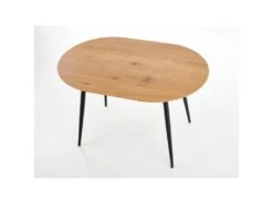 Table à Manger Extensible 120-160 X 80 X 74 Cm - Chêne Doré/Noir -Mobilier De Restaurant table a manger 17563009