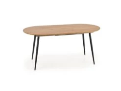 Table à Manger Extensible 120-160 X 80 X 74 Cm - Chêne Doré/Noir -Mobilier De Restaurant table a manger 17563013
