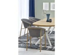 Table à Manger Extensible 100-250 X 100 X 75 Cm - Chêne Doré/Blanc -Mobilier De Restaurant table a manger 17563035