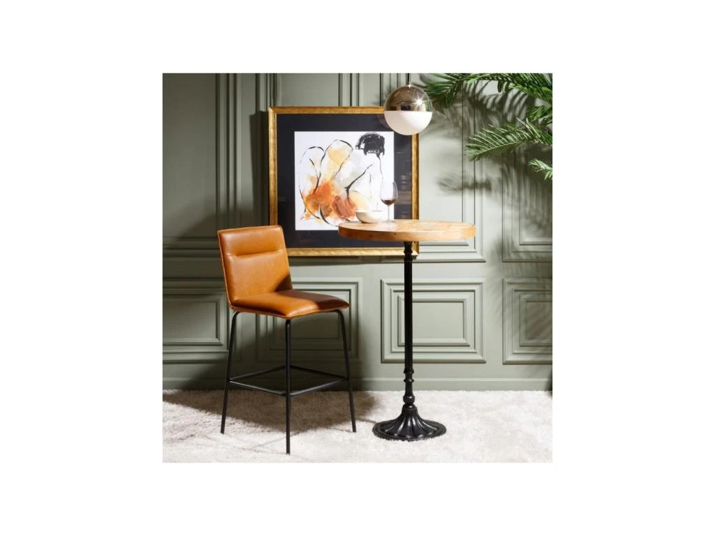 Table Haute Ronde Bois/Métal Scuplté - SALY 2 Table Haute Ronde Bois/Métal Scuplté - SALY – Image 2