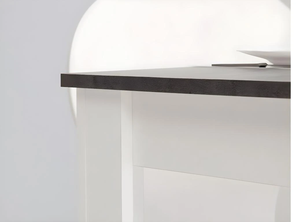 Table à Manger CASSY II - 4 Couverts - Blanc, Plateau Effet Béton 6 Table à Manger CASSY II - 4 Couverts - Blanc, Plateau Effet Béton – Image 6