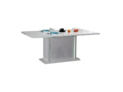 Table De Repas à Allonge Laqué Blanc à LEDs - MARKS -Mobilier De Restaurant table a manger 17998877