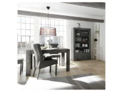 Table De Repas à Allonge Béton Ciré Foncé - LUBIO -Mobilier De Restaurant table a manger 17998937