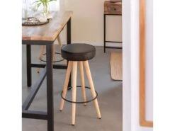 Table Haute En Bois De Manguier Et Métal Petra -Mobilier De Restaurant table a manger 18320659