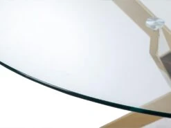 Table à Manger Ronde 4 Couverts En Verre Trempé Et Métal Doré - Transparent - COSIMA -Mobilier De Restaurant table a manger 18364861