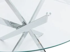 Table à Manger Ronde 4 Couverts En Verre Trempé Et Métal Chromé - Transparent - COSIMA 10 Table à Manger Ronde 4 Couverts En Verre Trempé Et Métal Chromé - Transparent - COSIMA -Mobilier De Restaurant table a manger 18364889